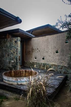 A stone hot-spring pool