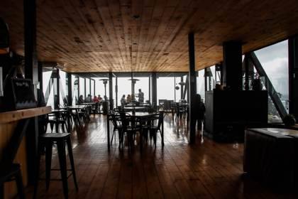 The long table, set and waiting